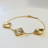 GOLD 3 FLOWER BRACELET