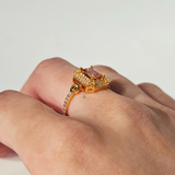 CITRINE HALO SCREW RING