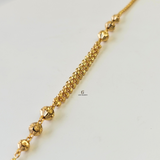 BEADED BRACELET WITH 3 CENTER CHAINS