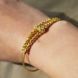 DIAMOND CUT BEAD LINK BANGLE