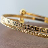 GREEK KEY CROSSOVER FIXED BANGLE