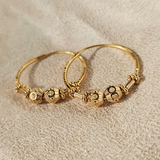 BEADED GOLD HOOPS