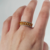 CUBAN DESIGN STONE RING