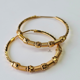 BEADED GOLD HOOPS