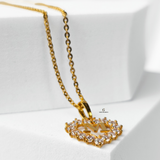 M STONE INITIAL HEART PENDANT