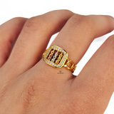 BEADED SQUARE RING