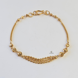 BEADED BRACELET WITH 3 CENTER CHAINS