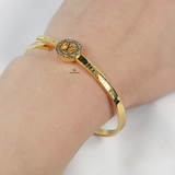 GOLD LV INITIAL CUFF BELT BANGLE