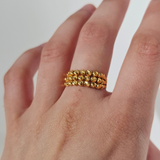 TRIPLE ROW BEADED RING