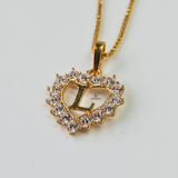 L STONE INITIAL HEART CHARM