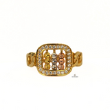 BEADED SQUARE RING