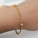 GOLD SAND BLAST BALL BRACELET