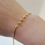 DIAMOND CUT PATTERNED BALL BRACELET