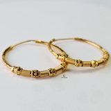 BEADED GOLD HOOPS