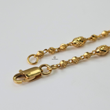 DIAMOND CUT BEADED STATION ANKLET