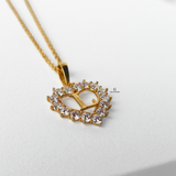 L STONE INITIAL HEART PENDANT