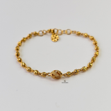DIAMOND CUT PATTERNED BALL BRACELET