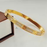 DIAMANTE SCREW HINGED BANGLE