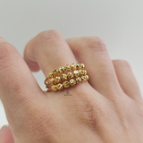 CHUNKY TRIPLE ROW BEADED RING