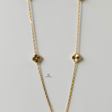 GOLD SMALL 5 FLOWER NECKLACE