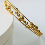 DIAMOND CUT BEAD LINK BANGLE