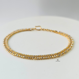 DOTTED DESIGN RHODIUM & GOLD BRACELET