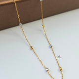GOLD AND RHODIUM BEADED CHAIN