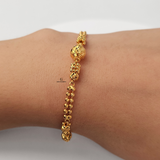 BEADED DOUBLE CHAIN BRACELET