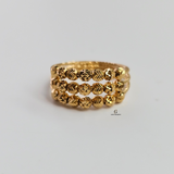 CHUNKY TRIPLE ROW BEADED RING