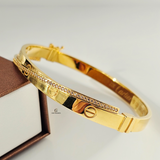 DIAMANTE SCREW DESIGN CUFF BANGLE