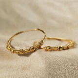 BEADED GOLD HOOPS