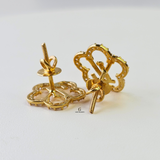 INITIAL DIAMANTE FLOWER STUDS