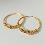 INTRICATE GOLD BEADED HOOPS