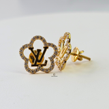 INITIAL DIAMANTE FLOWER STUDS