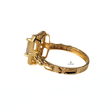 EMERALD HALO DIAMANTE RING