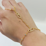 OVAL STONE HAND CHAIN