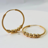 INTRICATE GOLD BEADED HOOPS