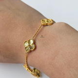 GOLD 5 FLOWER BRACELET