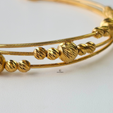 DIAMOND CUT BEAD LINK BANGLE