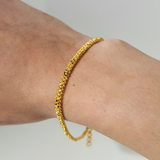 FLAT DIAMOND CUT BRACELET WITH CHARM