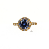BLUE SAPPHIRE HALO RING