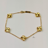 GOLD 5 FLOWER BRACELET - SMALL