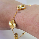 DIAMANTE PAVÉ 5 FLOWER BRACELET - LARGE