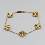 DIAMANTE PAVÉ 5 FLOWER BRACELET - MEDIUM