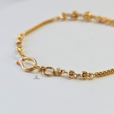 BEADED BRACELET WITH 3 CENTER CHAINS
