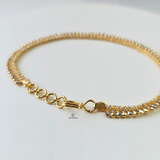 DOTTED DESIGN RHODIUM & GOLD BRACELET