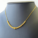 TEXTURED BEAD STATION NECKLACE