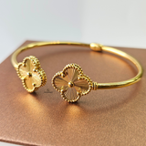 GOLD FLOWER CUFF BANGLE