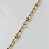 DIAMOND CUT BEADED STATION ANKLET