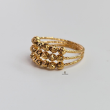 CHUNKY TRIPLE ROW BEADED RING